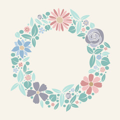 Concept of card with flowers - spring background. Vector.