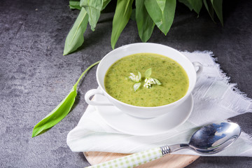 green wild garlic soup