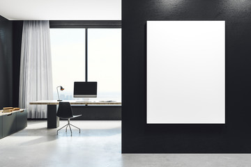 Modern interior with clean poster