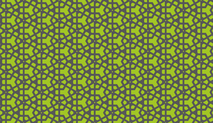 Retro geometric pattern in repeat. Fabric print. Seamless background, mosaic ornament, vintage style. 