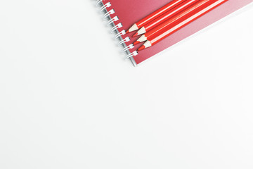 White desk top with supplies