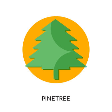 Pinetree Logo Isolated On White Background For Your Web, Mobile And App Design