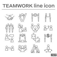 Set of teamwork icons.