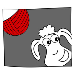 Logo carré 'laine de mouton'