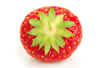 one berry of ripe juicy strawberries