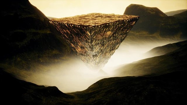 4K Mysterious Upside Down Pyramid Fantasy Cinematic 3D Animation