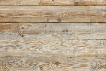 Naklejka premium Old pine aged weathered distressed faded grunge plank barn wall wood background texture photo