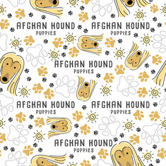 Dog breed collection : Seamless Pattern : Vector Illustration