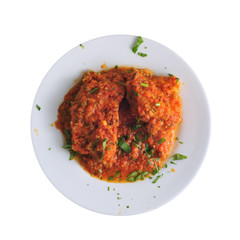 イタリア料理の切り抜き俯瞰