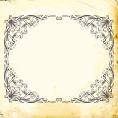 Vector baroque of vintage elements for design. 