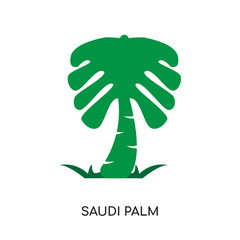saudi palm logo isolated on white background for your web, mobile and app design