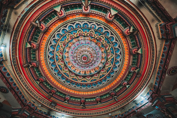 Inside of Meenakshi hindu temple in Madurai, Tamil Nadu, South I