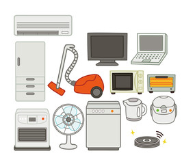 色んな電化製品のイラスト素材