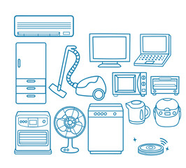色んな電化製品のイラスト素材