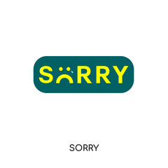 sorry logo isolated on white background for your web, mobile and app design
