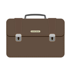 brown portfolio suitcase travel business vector illustration eps 10