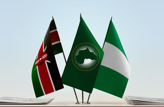 Flags Of Kenya African Union And Nigeria