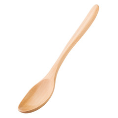wooden spoon isolated on white background, clipping path, full depth of field