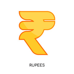 rupees logo isolated on white background for your web, mobile and app design