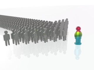 Colored and grey mans