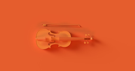Orange Violin 3d illustration  © paul