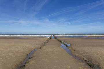 Beach at Domburg with old Timber Piles / Netherlands