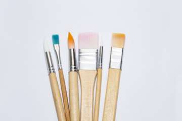 Set of various colorful brushes for drawing