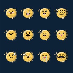 Smile emoji emoticon face in planet with a lot of variation