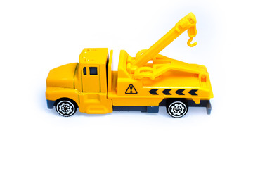 towing truck toy on a white background