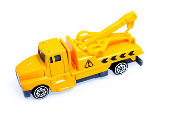 towing truck toy on a white background