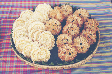Thai traditional desserts made from rice.