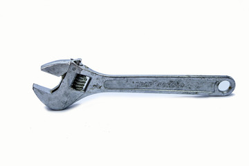ajustable spanner isolated on white
