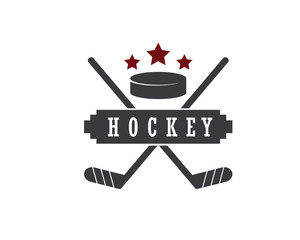 hockey retro badge design illustration,vintage design style, designed for apparel and logo