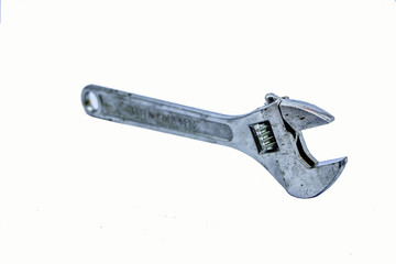 ajustable spanner isolated on white