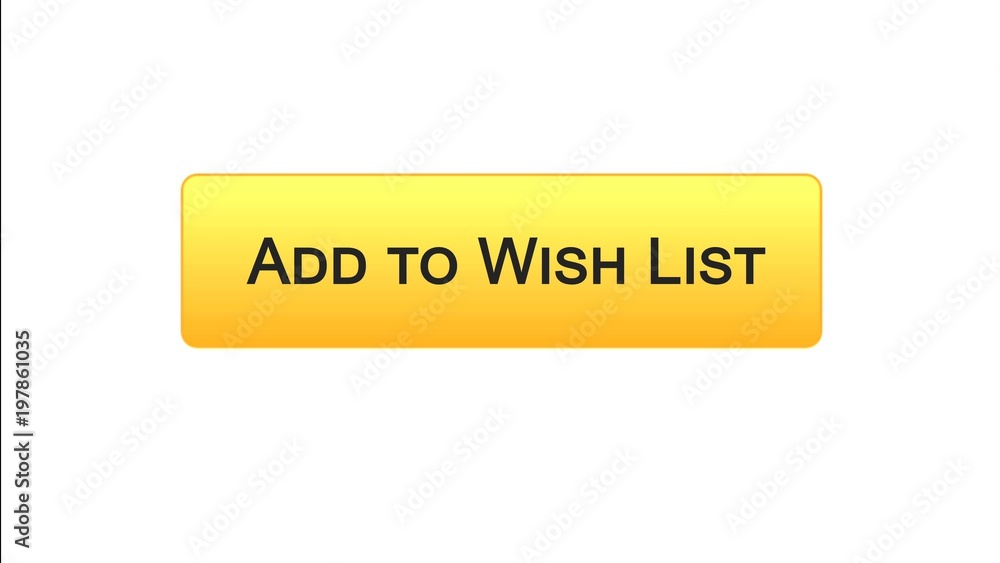 Wall mural add to wish list web interface button orange color, shopping online service