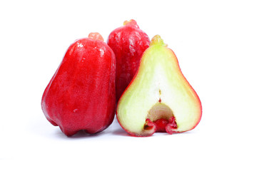 Rose apple isolated fruit white background 