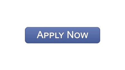 Apply now web interface button violet color, online education program, vacancy