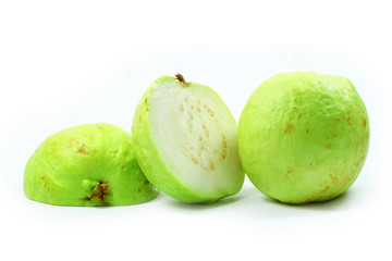 Guava Fruit Isolated White Background 
