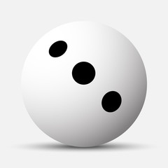 White sphere dice number 3