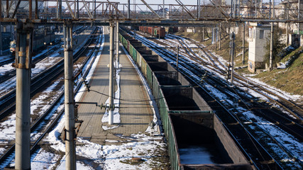 Fototapeta premium Cargo train wagons