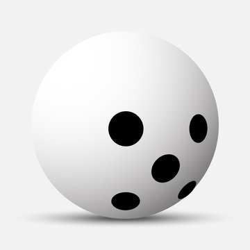 White sphere dice number 5
