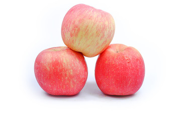 Red fresh apple isolated white background 