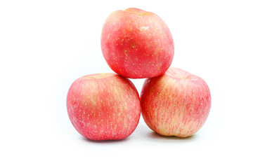 Red fresh apple isolated white background 