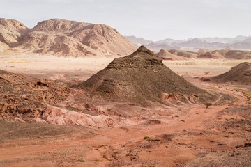 Hill in dry Negev desert landscape, Israel
