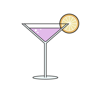Image of a cocktail on a white background in a flat style.