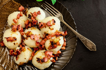 Potato dumplings stuffed with meat