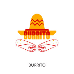burrito logo isolated on white background for your web, mobile and app design