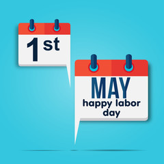 calendar : 1st may  happy labor day