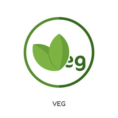 veg logo isolated on white background for your web, mobile and app design