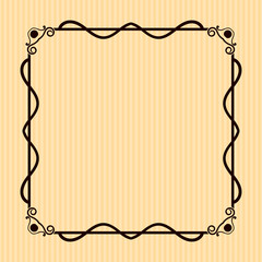 Old vintage frame with decorative ornate vintage border, retro elements. Vector illustration. Beautiful filigree ornamental template for design of frames